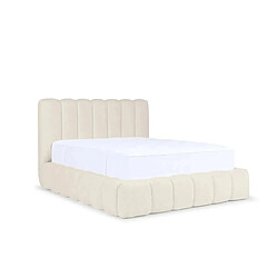 Casanova Lit coffre tissu chenille Beige 200x200