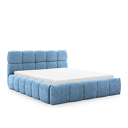 Casanova Lit coffre tissu bouclette Bleu 200x200