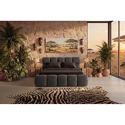 Avis Casanova Lit coffre tissu imprimé animalier Noir 160x200cm
