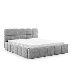 Casanova Lit coffre tissu bouclette Gris clair 200x200