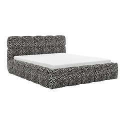 Casanova Lit coffre tissu imprimé animalier Blanc 140x200
