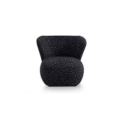 Casanova Fauteuil tissu imprimé animalier Noir