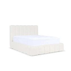 Casanova Lit coffre tissu chenille Blanc 200x200