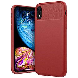 Caseology Coque pour iPhone XS Max en TPU Souple Oléophobe Antichocs Effet Grainé Rouge