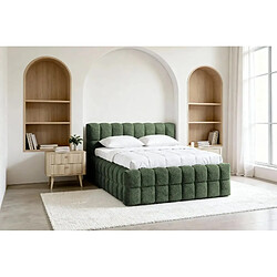Casanova Lit coffre tissu bouclette Vert 200x200