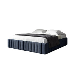 Casanova Lit coffre tissu velours Bleu 200x200