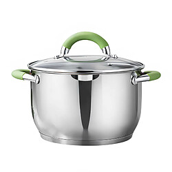 Swisgold Marmite Inox 18cm avec Couvercle en Verre et Poignées Isolantes Argent