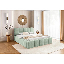 Casanova Lit coffre tissu bouclette Vert eau 200x200