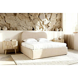 Casanova Lit coffre tissu chiné Beige 200x200