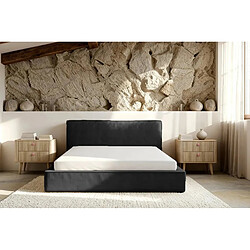 Avis Casanova Lit coffre tissu lisse 200x200cm Noir
