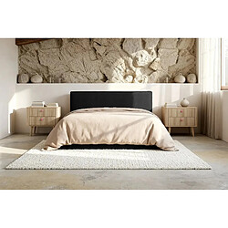 Acheter Casanova Lit coffre tissu lisse 200x200cm Noir