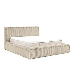 Casanova Lit coffre velours côtelé Beige 200x200