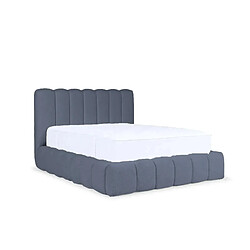 Casanova Lit coffre tissu chenille Bleu 200x200