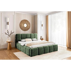 Casanova Lit coffre tissu bouclette Vert 200x200