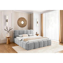 Casanova Lit coffre tissu bouclette Gris clair 200x200
