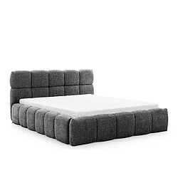 Casanova Lit coffre tissu bouclette Gris foncé 200x200