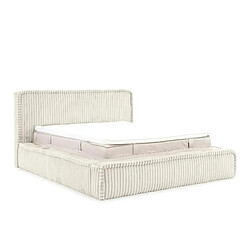 Casanova Lit coffre velours côtelé Blanc 200x200