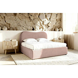 Casanova Lit coffre tissu chiné Rose 200x200