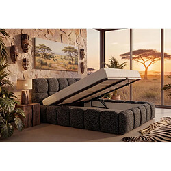 Casanova Lit coffre tissu imprimé animalier Noir 160x200cm pas cher