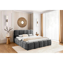 Casanova Lit coffre tissu bouclette Gris foncé 200x200