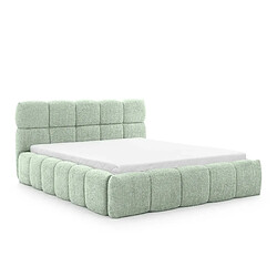Casanova Lit coffre tissu bouclette Vert eau 200x200