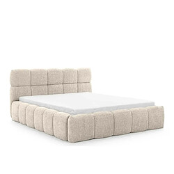 Casanova Lit coffre tissu bouclette Beige 200x200