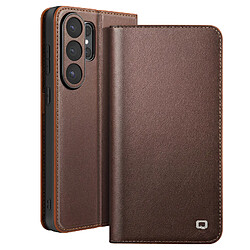 Qialino Étui Portefeuille pour Galaxy S26 Ultra avec Support en Cuir Effet Mat Marron