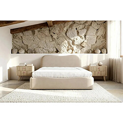 Avis Casanova Lit coffre tissu chiné Beige 200x200cm