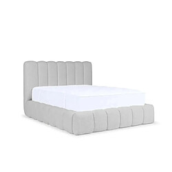 Casanova Lit coffre tissu chenille Gris clair 200x200