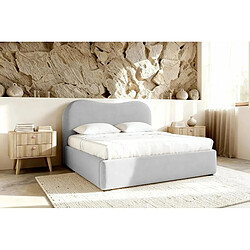 Casanova Lit coffre tissu chiné Gris clair 200x200