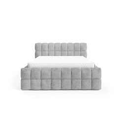 Casanova Lit coffre tissu bouclette Gris clair 200x200