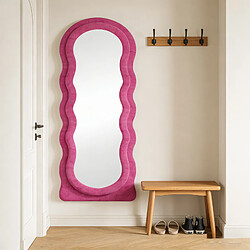 ZMH Miroir sur pied 160x60 Cm Miroir de chambre rose