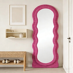 ZMH Miroir sur pied 160x60 Cm Miroir de chambre rose