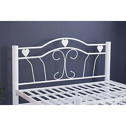 Homy France Lit métal blanc 160x200 cm HERCULE pas cher