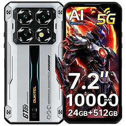 Smartphone Incassable OUKITEL WP60 5G 7,2" Android 15 24Go+256Go 10000mAh Argenté