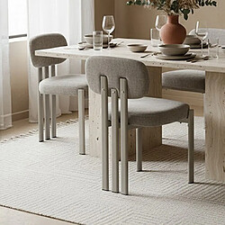 Mes Lot de 2 chaises 45x50x80 cm en tissu taupe - EKYO