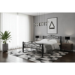 Acheter Homy France Lit métal noir 160x200 cm HERCULE