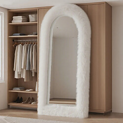 ZMH Miroir sur pied 160x60 Cm Grand Miroir Pleine Longueur blanc