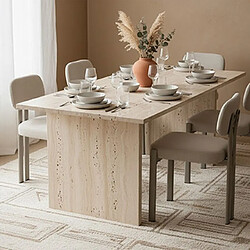 Mes Lot de 2 chaises 45x50x80 cm en tissu beige - EKYO