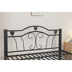 Homy France Lit métal noir 160x200 cm HERCULE pas cher