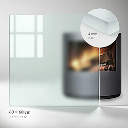 Avis Tulup Plaque De Sol Pour Poêle - 60x60 cm - Verre dépoli