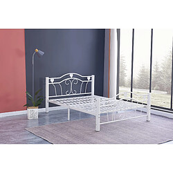 Avis Homy France Lit métal blanc 160x200 cm HERCULE