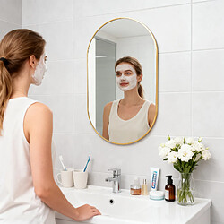 Avis ByteLike Miroir mural moderne ovale avec cadre doré
