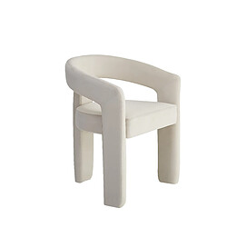 Homy France Lot de 2 chaises de salle à manger velours beige rembourrées MAESTRO