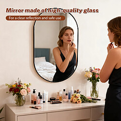 Avis ByteLike Miroir mural ovale moderne à cadre noir