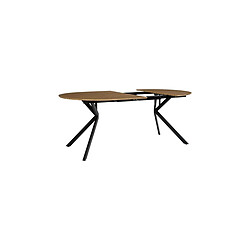 The Home Deco Factory Table à Manger Extensible Heritage 110-200cm Marron & Noir pas cher