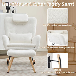 ByteLike Fauteuil à bascule design en peluche blanche pas cher
