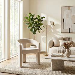 Homy France Lot de 2 chaises de salle à manger velours beige rembourrées MAESTRO