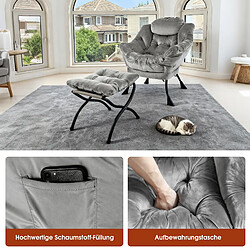 Avis ByteLike Fauteuil de détente en velours gris