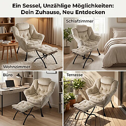 Acheter ByteLike Fauteuil lounge en velours blanc cassé